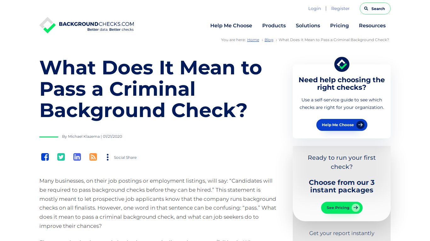 What Does It Mean to Pass a Criminal Background Check?