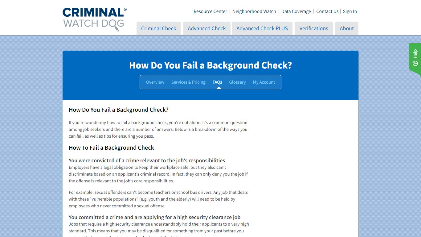 How Do You Fail A Background Check? | CriminalWatchDog